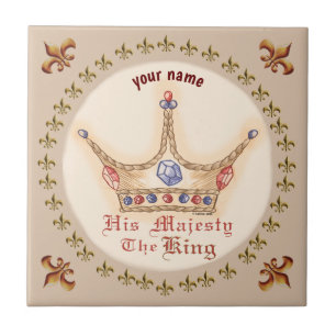 Azulejo De Cerâmica Crown Sua Majestade Rei