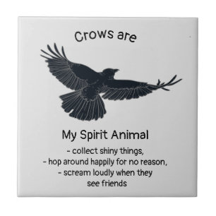 Azulejo De Cerâmica Crows Bird Spirit Humor Quote Totem