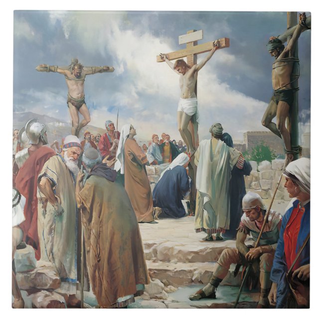 Azulejo De Cerâmica Crucificação de Carl Bloch (Frente)