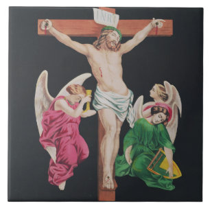Azulejo De Cerâmica Crucificação medieval de Jesus Cristo