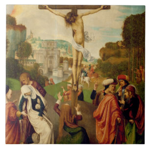 Azulejo De Cerâmica Crucificação (óleo no painel)