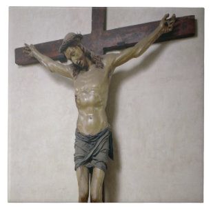 Azulejo De Cerâmica Crucifixo (madeira policroma)