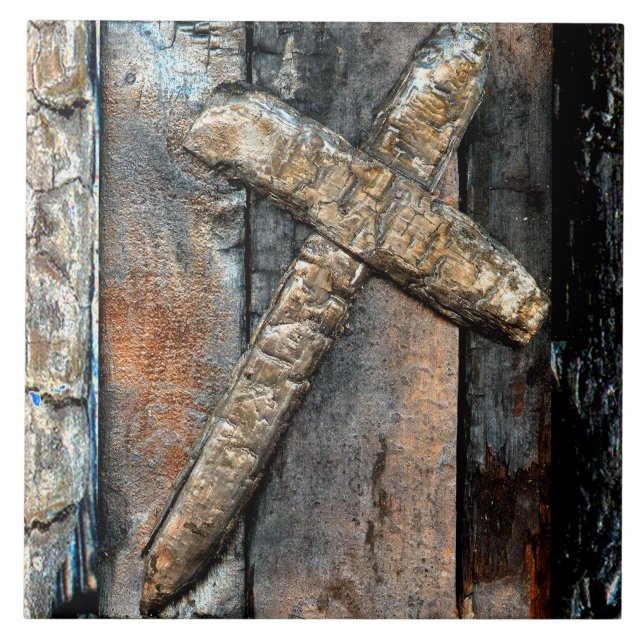 Azulejo De Cerâmica Cruz da força (Frente)