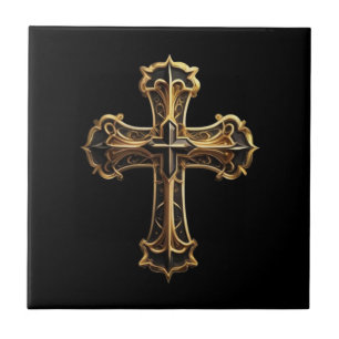 Azulejo De Cerâmica Cruz do Cristo do ouro 2