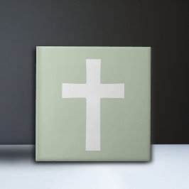 Azulejo De Cerâmica Cruz em Verde