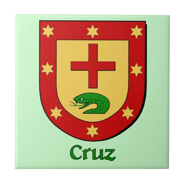 Azulejo De Cerâmica Cruz Family Shield (Frente)