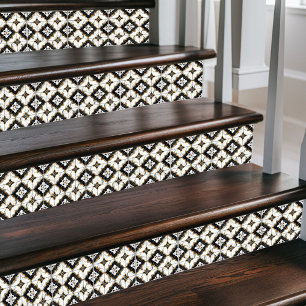 Azulejo De Cerâmica Cruz marroquina - Preto e Branco Padrão
