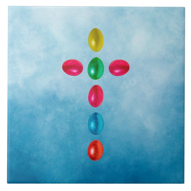 Azulejo De Cerâmica Cruzamento de ovos de Páscoa (Frente)