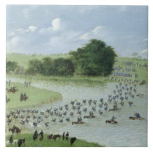 Azulejo De Cerâmica Cruzamento do Rio San Joaquin, Paraguai, 1865