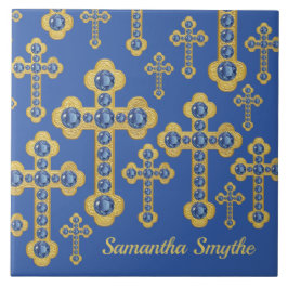 Azulejo De Cerâmica Cruzes Amigadas com 12 Espingardas Falsas -