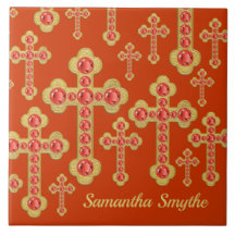 Cruzes Amigadas com Garnets 12 Faux -