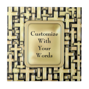 Azulejo De Cerâmica Cruzes douradas