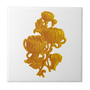 Azulejo De Cerâmica Crysanthemum Amarelo