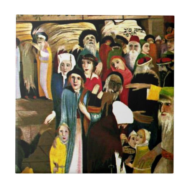 Azulejo De Cerâmica Csontvário - No Muro da Guerra em Jerusalém (Frente)