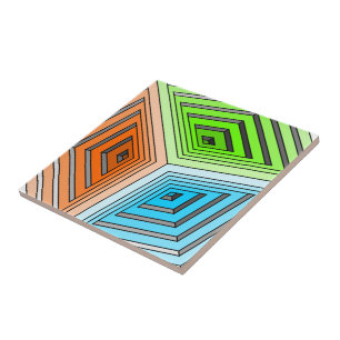 Azulejo De Cerâmica Cubo 3D abstrato