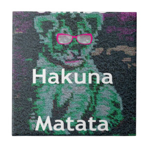 Azulejo De Cerâmica Cubo de leão-de-gato-do-mato-de-hakuna