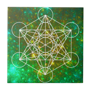 Azulejo De Cerâmica Cubo de Metatron, Geometria Sagrada, Símbolo Espir