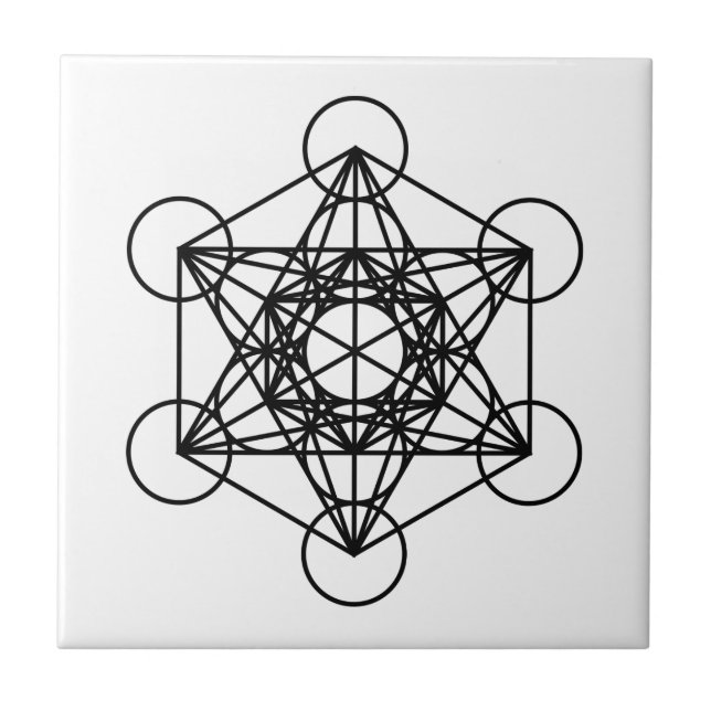 Azulejo De Cerâmica Cubo de Metatrons (Frente)