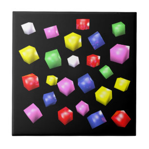 Azulejo De Cerâmica Cubos coloridos 3d renderizados