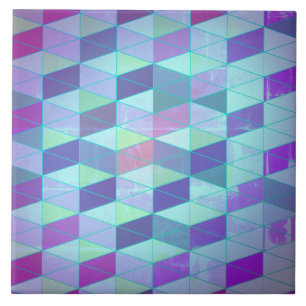 Azulejo De Cerâmica Cubos no teste padrão geométrico dos triângulos
