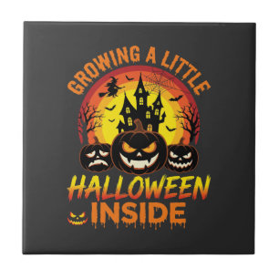Azulejo De Cerâmica Cultivando um Pequeno Halloween Dentro de uma Abób