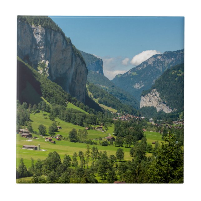 Azulejo De Cerâmica Cumes de Lauterbrunnen - de Bernese - suiça (Frente)