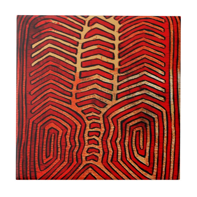 Azulejo De Cerâmica Cuna Indian Tribal Lobstine Skeleton (Frente)