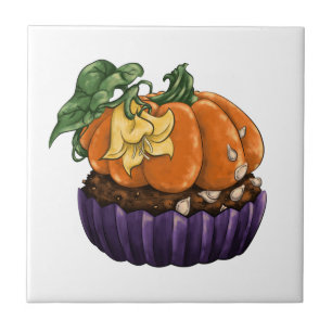 Azulejo De Cerâmica Cupcake de abóbora