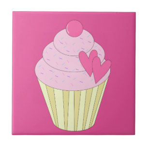 Azulejo De Cerâmica cupcake decorado ilusima