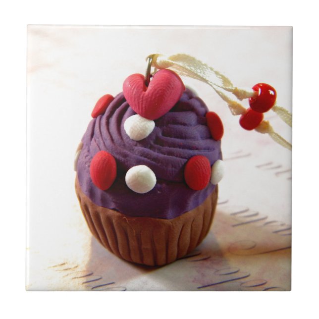 Azulejo De Cerâmica Cupcake dos namorados (Frente)