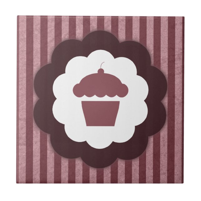 Azulejo De Cerâmica cupcake vintage (Frente)