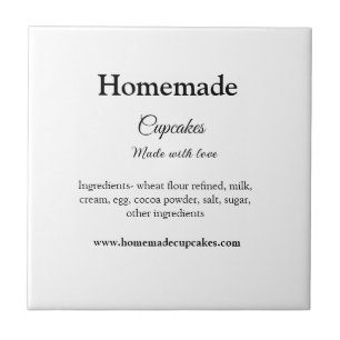 Azulejo De Cerâmica Cupcakes caseiros feitos com amor adicione texto s