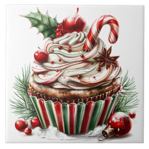 Azulejo De Cerâmica Cupcakes de hortelã-pimenta