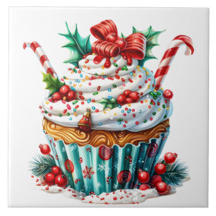 Azulejo De Cerâmica Cupcakes de hortelã-pimenta