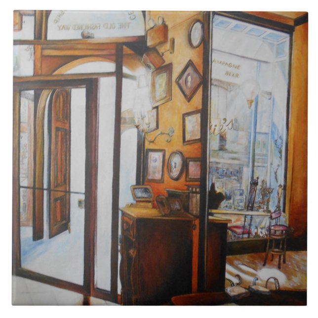 Azulejo De Cerâmica Curiosidade é a ferramenta do sábio (Frente)