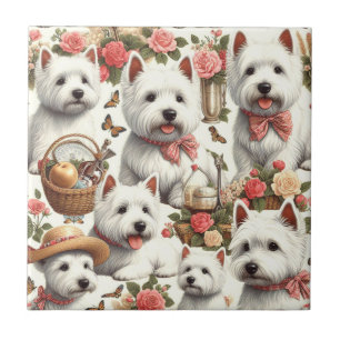 Azulejo De Cerâmica Curioso Terrier Branco da Highlândia Ocidental, se