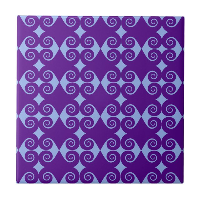 Azulejo De Cerâmica Curly Diamond Pattern (Frente)