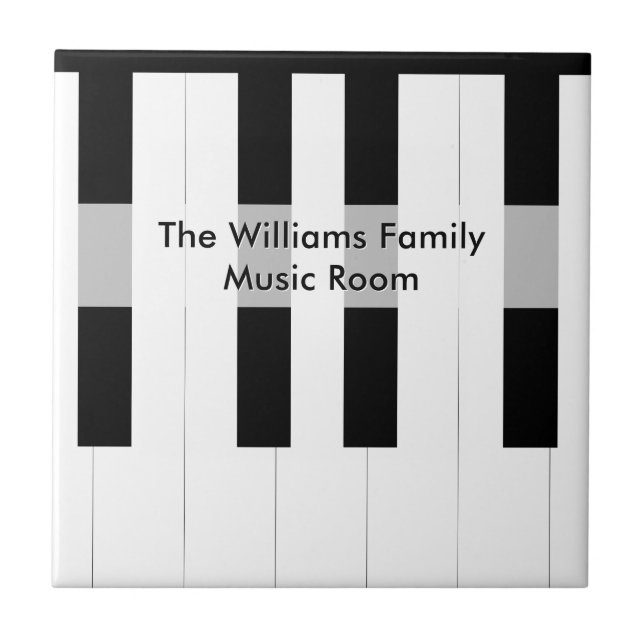 Azulejo De Cerâmica Custom Family Name Piano Keys Music Room (Frente)