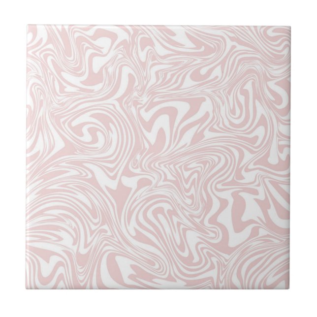 Azulejo De Cerâmica Cute Abstract Pink & White Ceramic Tile (Frente)