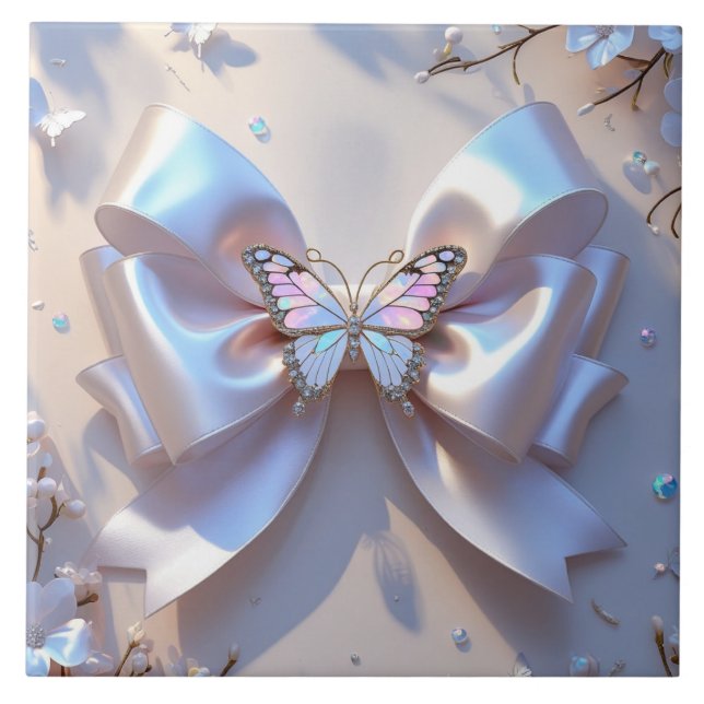 Azulejo De Cerâmica Cute bow Ceramic Tile (Frente)