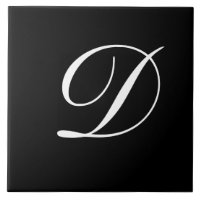D Monograma Branco inicial em preto