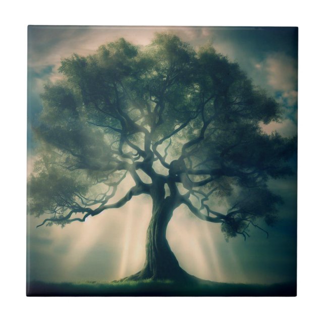 Azulejo de cerâmica da árvore da vida I (Frente)