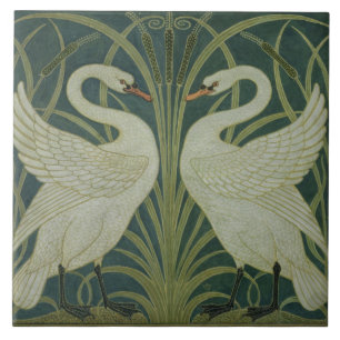 Azulejo De Cerâmica Da "design do papel de parede cisne, da