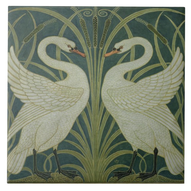 Azulejo De Cerâmica Da "design do papel de parede cisne, da (Frente)