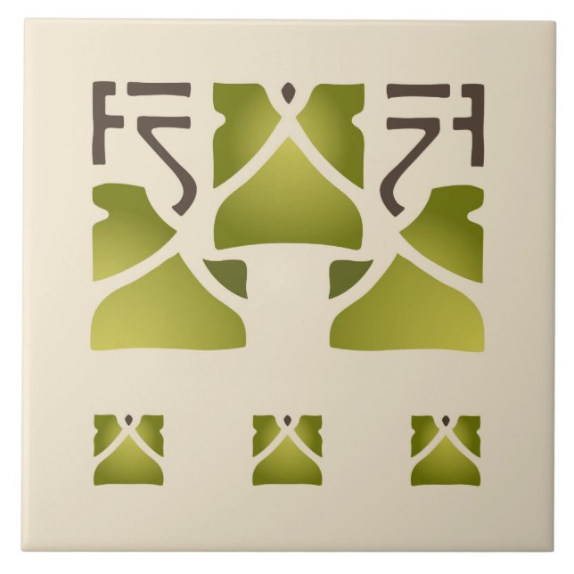 Azulejo De Cerâmica Da "trio adoptivo folha " de Helen (Frente)