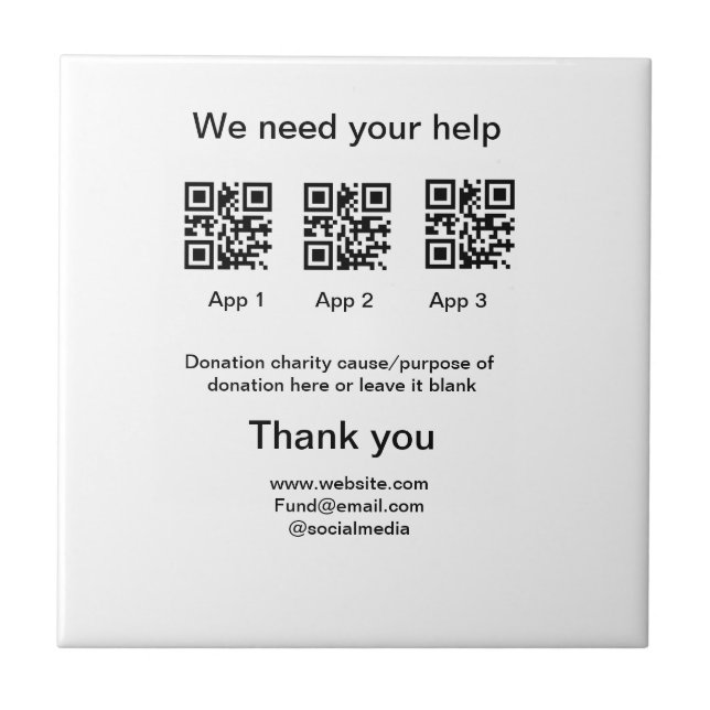 Azulejo De Cerâmica Dação Coleção de Dons jar adicionar seu nome q r c (Frente)