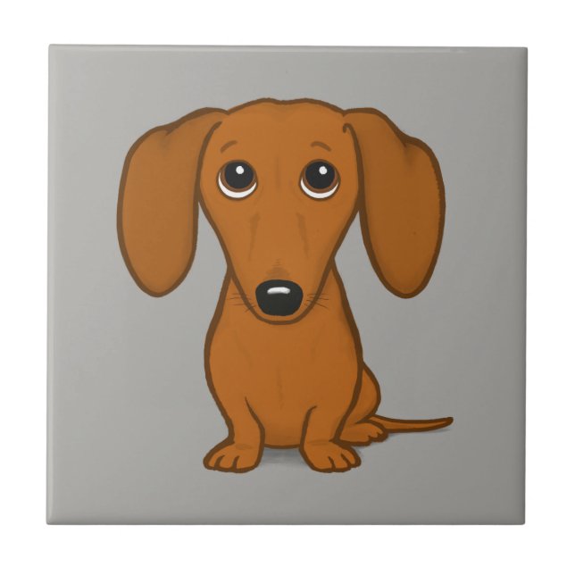 Azulejo De Cerâmica Dachshund| Cachorro-Desenho (Frente)