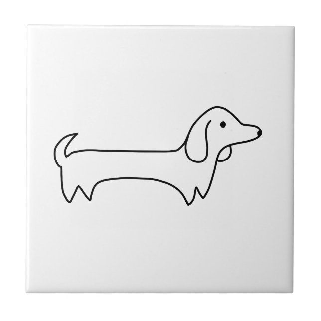 AZULEJO DE CERÂMICA  DACHSHUND, CACHORRO QUENTE, CÃO DE SALSICHA, (Frente)