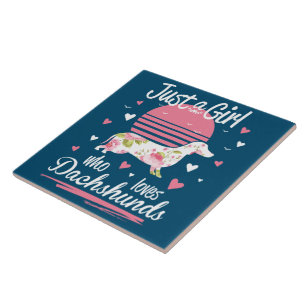 Azulejo De Cerâmica Dachshund Design, Só Uma Menina Que Ama Dachshance