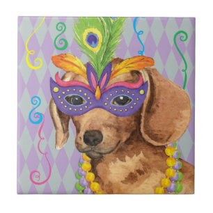 Azulejo De Cerâmica Dachshund do carnaval